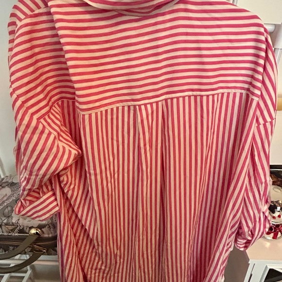 Torrid Pink and White Striped Shirt - Picture 4 of 4